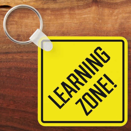 Learning Zone! Quadratischer Schlüsselanhänger aus (Vorderseite)