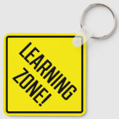 Learning Zone! Quadratischer Schlüsselanhänger aus (Rückseite)