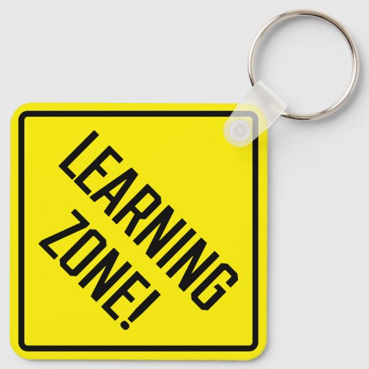 Learning Zone! Quadratischer Schlüsselanhänger aus (Rückseite)