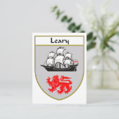 Leary Coat of Arms/Familienwappen Postkarte (Stehend Vorderseite)