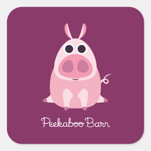 Leary the Pig Quadratischer Aufkleber (Vorderseite)