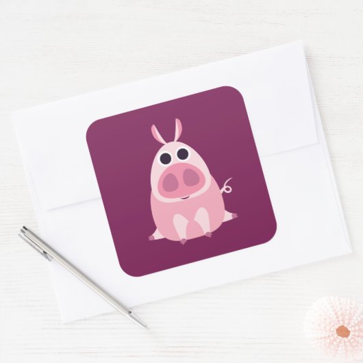 Leary the Pig Quadratischer Aufkleber (Umschlag)