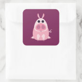 Leary the Pig Quadratischer Aufkleber (Tasche)