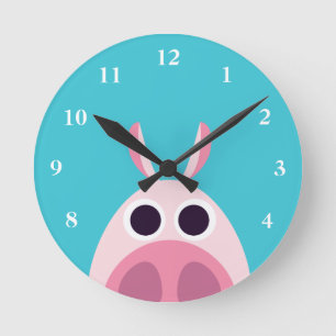 Leary the Pig Runde Wanduhr