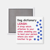 Leash - Hundewörterbuch Magnet (Vorderseite/Rückseite)