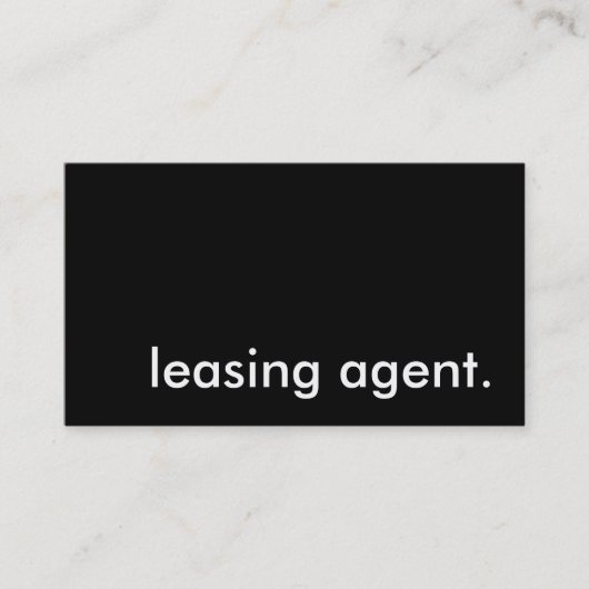Leasing-Agent. Visitenkarte (Vorderseite)