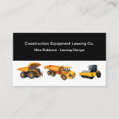 Leasing und Vermietung von Baumaschinen Visitenkarte (Vorderseite)