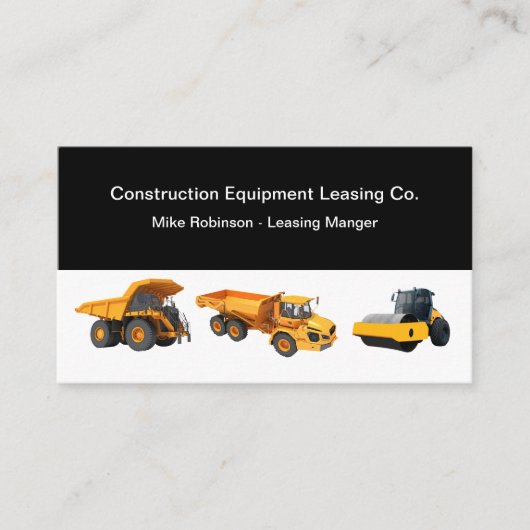 Leasing und Vermietung von Baumaschinen Visitenkarte (Vorderseite)