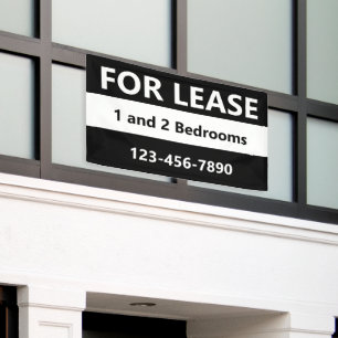 Leasing von Schwarz-Weiß-Wohnung Banner