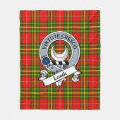 Leask Clan Abzeichen Tartan Kariert Fleecedecke (Vorderseite)