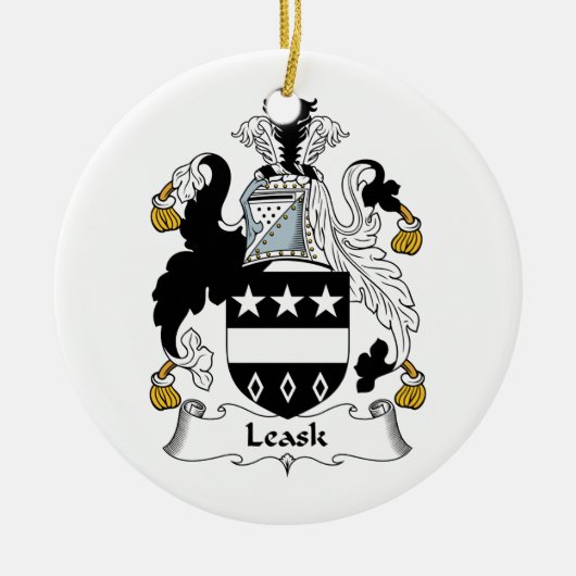 Leask Familienwappen Keramikornament (Vorne)