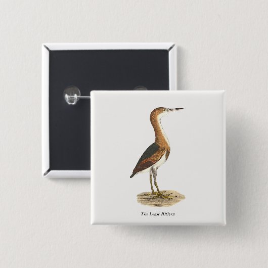 Least Bittern (Ixobrychus exilis) New York Birds Button (Vorne & Hinten)