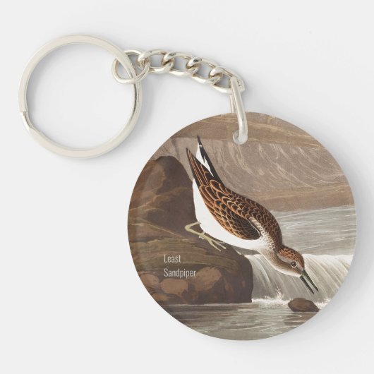 Least Sandpiper, Audubon, Birdwatcher-Vogelbeobach Schlüsselanhänger (Vorderseite)