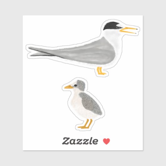 Least Tern mit seinem Kick Aufkleber (Blatt)