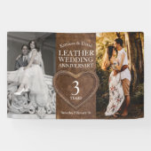 Leather 3. Hochzeitstag Party Banner (Horizontal)