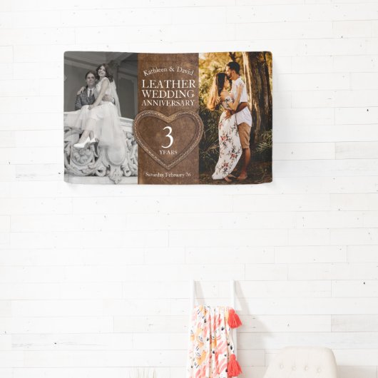 Leather 3. Hochzeitstag Party Banner (InSitu)