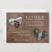 Leather 3. Hochzeitstag Party Einladung (Rückseite)