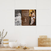 Leather 3rd wedding anniversary heart party poster (Küche)