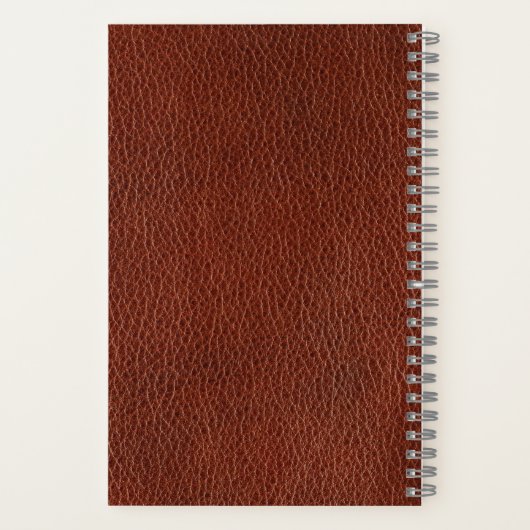 Leather 5.5" x 8.5" Spiralbuchse Notizblock (Rückseite)