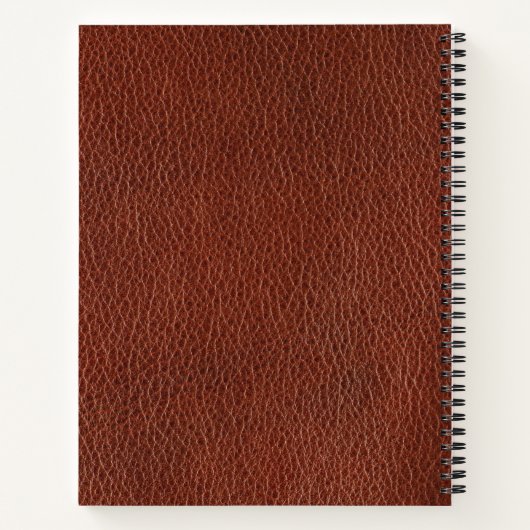 Leather 8.5" x 11" Spiral-Notebook Notizblock (Rückseite)