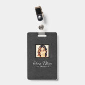 Leather aus schwarzem Fake Ausweis (Front with Clip)