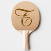 Leather Background Tan Table Tennis Custom Name  Tischtennis Schläger (Rückseite)