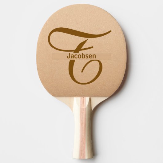 Leather Background Tan Table Tennis Custom Name  Tischtennis Schläger (Vorderseite)