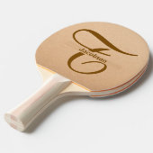 Leather Background Tan Table Tennis Custom Name  Tischtennis Schläger (Vorderseite)