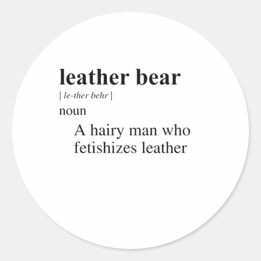 LEATHER BEAR RUNDER AUFKLEBER (Vorderseite)