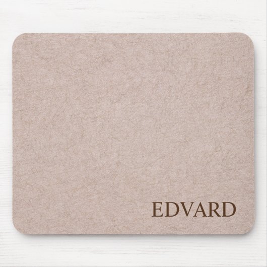 Leather Beige Design Mit Monogramm Mousepad (Vorne)