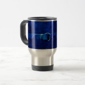 Leather & Belt Rich Blue Travel Mug Wrap Reisebecher (Vorderseite Links)