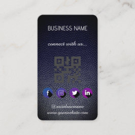 Leather black - Social Media QR Code Business Card Visitenkarte