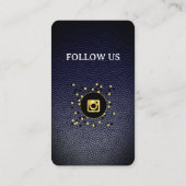 Leather black - Social Media QR Code Business Card Visitenkarte (Rückseite)
