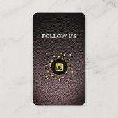 Leather black - Social Media QR Code Business Card Visitenkarte (Rückseite)