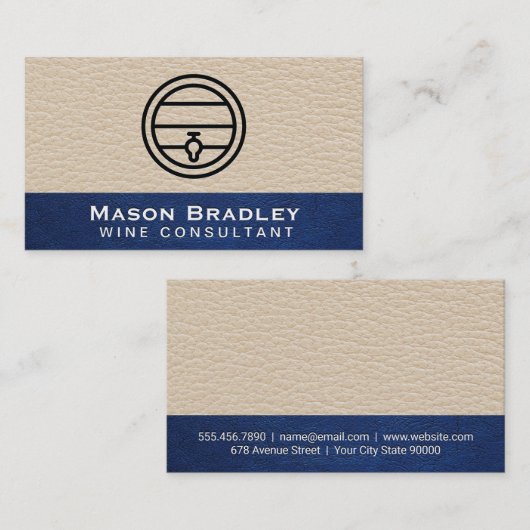 Leather | Blauleder Visitenkarte (Vorne/Hinten)