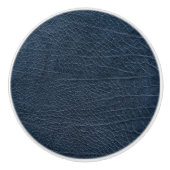 Leather Blue Tartan Fabric Crocodile Skin Keramikknauf (Vorderseite)