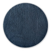 Leather Blue Tartan Fabric Crocodile Skin Keramikknauf (Vorderseite)