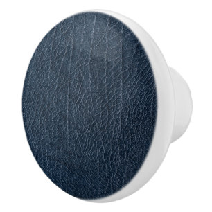 Leather Blue Tartan Fabric Crocodile Skin Keramikknauf