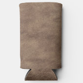 Leather Blue Tartan Fabric Crocodile Skin Selters Dosenkühler (Vorderseite)