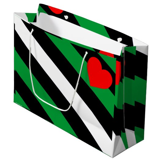 Leather Boi Pride Flag Große Geschenktüte (Vorderseite Schrägansicht)
