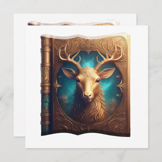 Leather Bound Copy Of A Deer Hunting Guide Einladung (Vorne/Hinten)