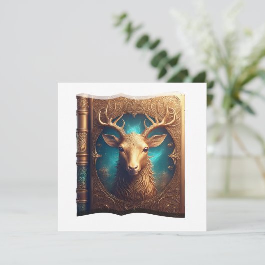 Leather Bound Copy Of A Deer Hunting Guide Einladung (Stehend Vorderseite)