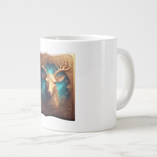 Leather Bound Copy Of A Deer Hunting Guide Jumbo-Tasse (Vorderseite Rechts)