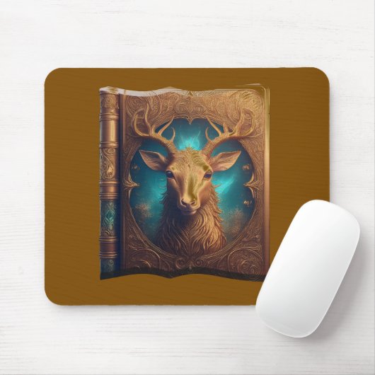 Leather Bound Copy Of A Deer Hunting Guide Mousepad (Mit Mouse)