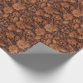 Leather Brown Floral Geschenkpapier (Ecke)