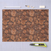 Leather Brown Floral Seidenpapier (Handwerk)