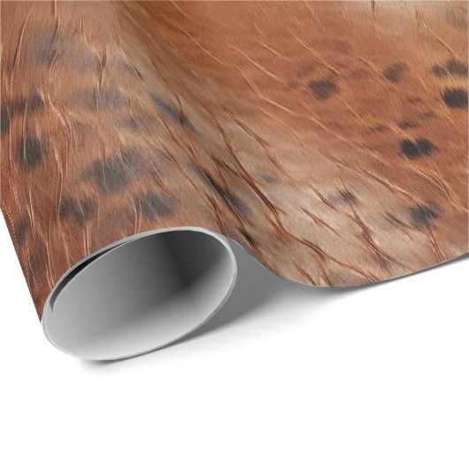 Leather Brown Leopard Spots Geschenkpapier (Rolleneckpunkt)