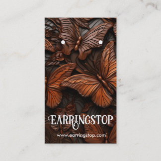 Leather Butterfly Design Muster Ohrring Cards Visitenkarte