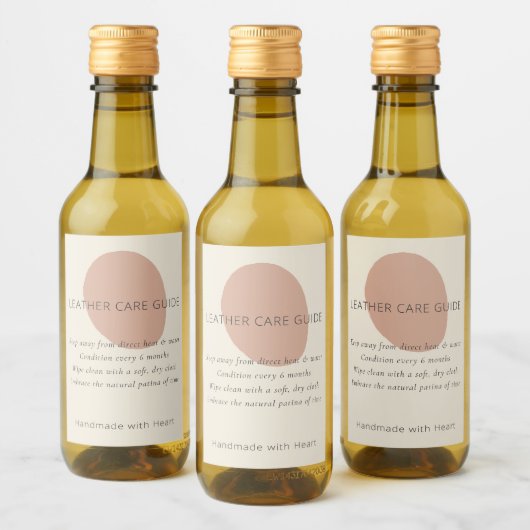 Leather Care Guide Terracotta Artisan Custom Label Weinetikett (Flaschen)