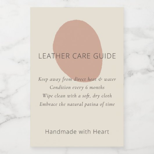 Leather Care Guide Terracotta Artisan Custom Label Weinetikett (Einzelnes Label)